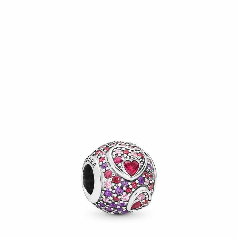 Pandora Australia Asymmetric Hearts of Love Silver Charm - Sterling Silver | QSPJNK019